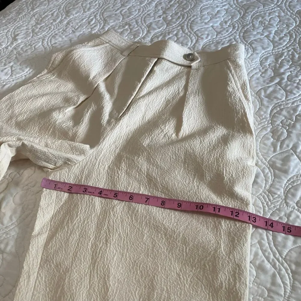King Tuckfield Pleated Crinkled Trousers Pant Women’s Size Medium Quiet Luxury